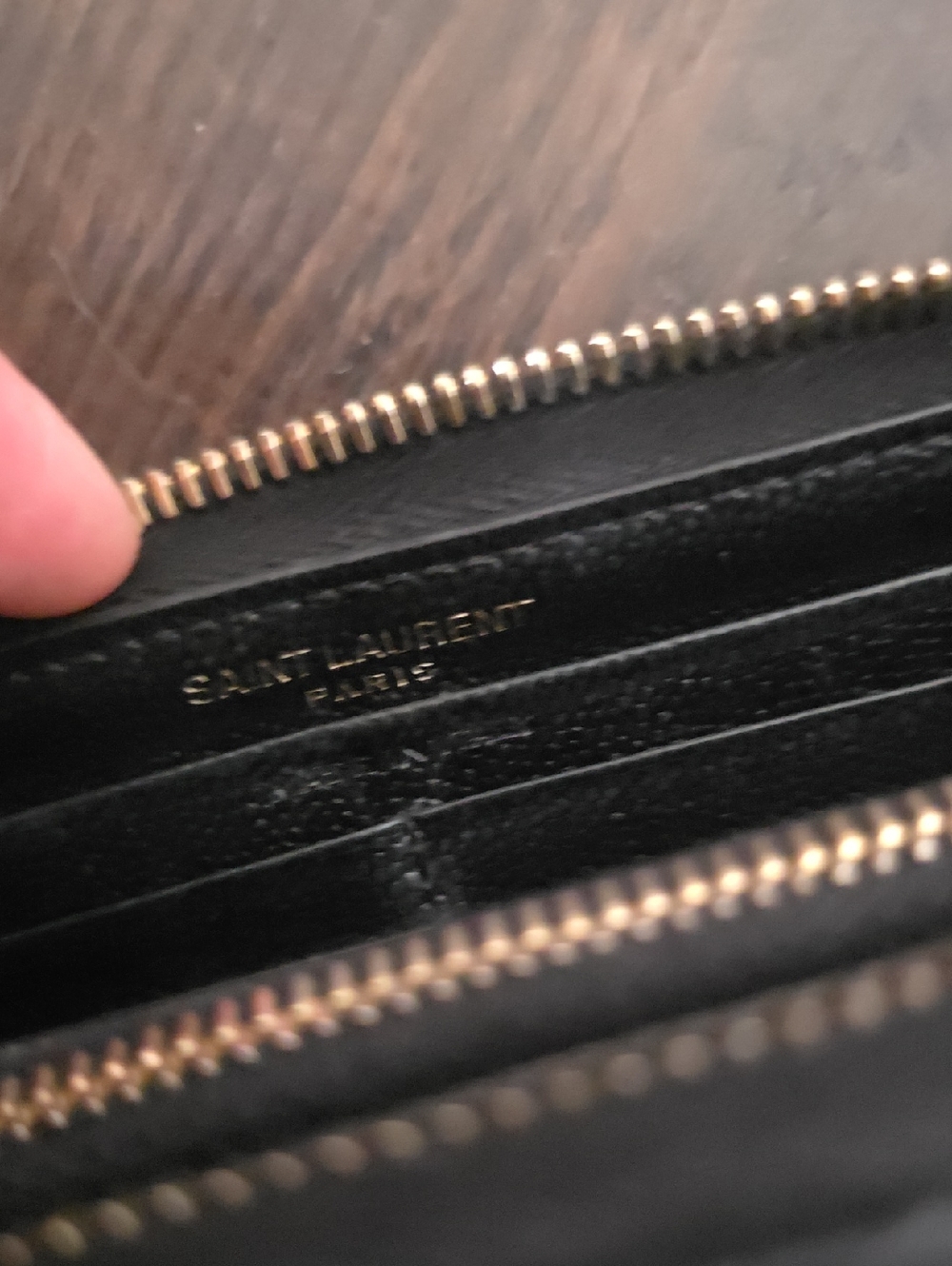 Yves Saint Laurent Black Quilted Zip-Around Wallet with Gold Logo Hardware - Picture 6 of 10